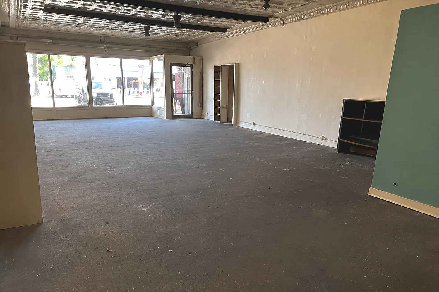 Vacant downtown Bartow storefront interior before the Commercial Enhancement Grant build-out